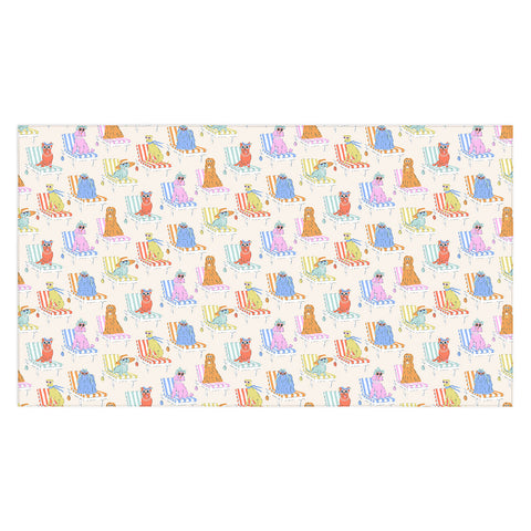 KrissyMast Beach Chair Dogs Tablecloth