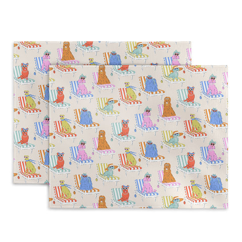 KrissyMast Beach Chair Dogs Placemat