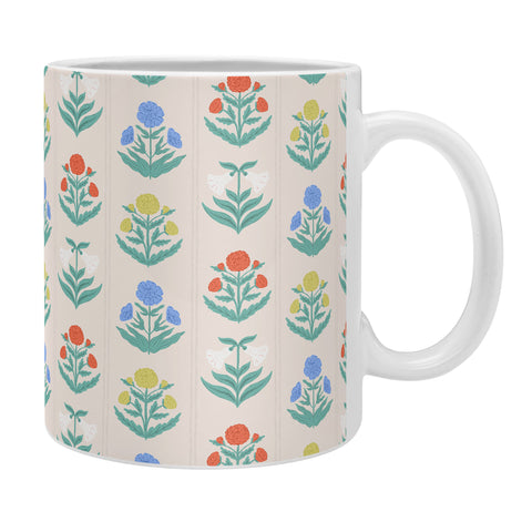 KrissyMast Block Print Flowers in Primary Coffee Mug