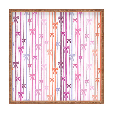 KrissyMast Bow Stripes Square Tray