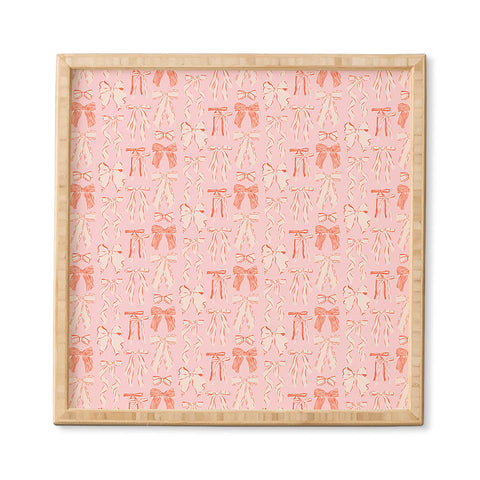 KrissyMast Bows in pink and cream Framed Wall Art