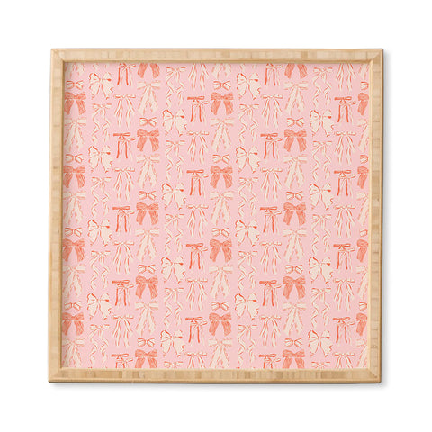 KrissyMast Bows in pink and cream Framed Wall Art