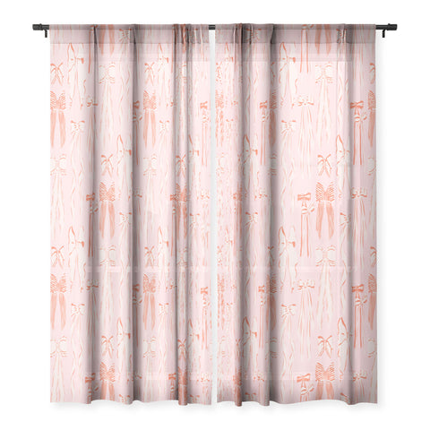 KrissyMast Bows in pink and cream Sheer Non Repeat