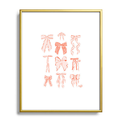 KrissyMast Bows in pink and cream Metal Framed Art Print