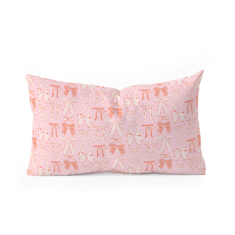 KrissyMast Bows in pink and cream Oblong Throw Pillow