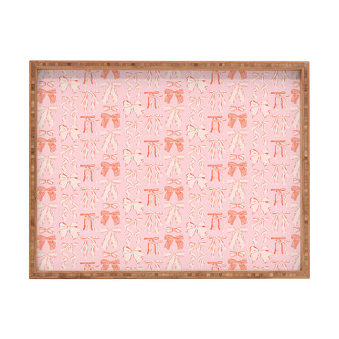 KrissyMast Bows in pink and cream Rectangular Tray
