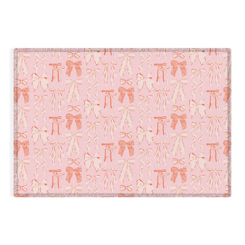 KrissyMast Bows in pink and cream Outdoor Rug
