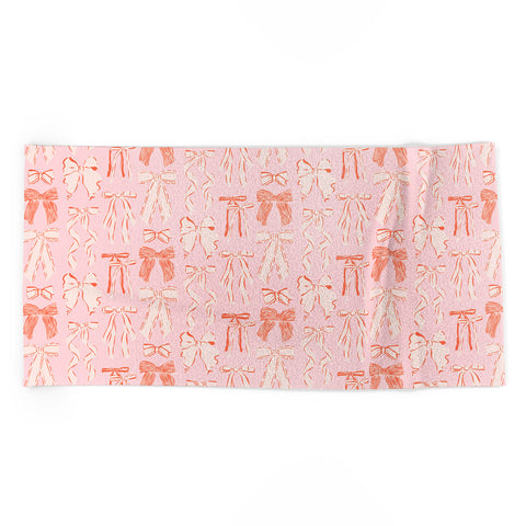 KrissyMast Bows in pink and cream Beach Towel