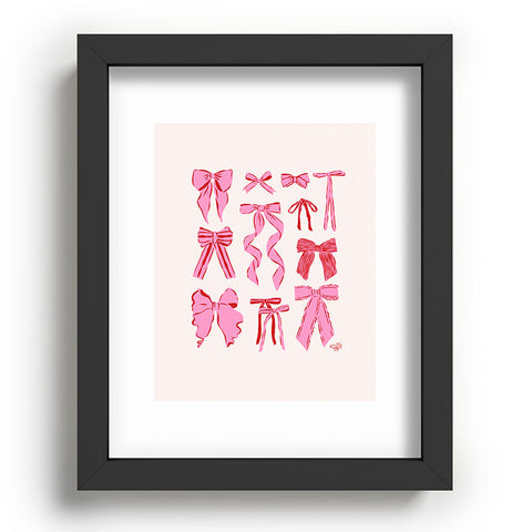 KrissyMast Bows in red and pink Recessed Framing Rectangle