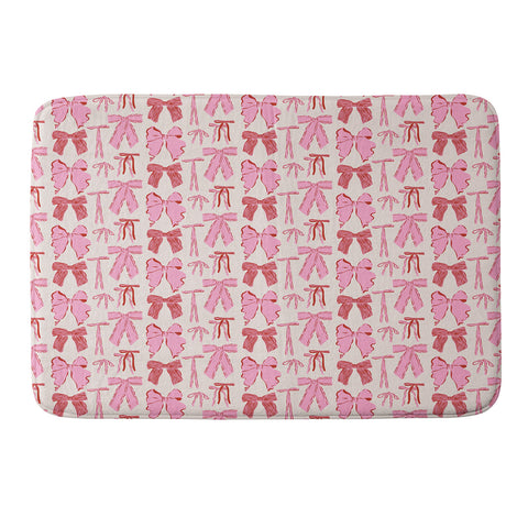 KrissyMast Bows in red and pink Memory Foam Bath Mat