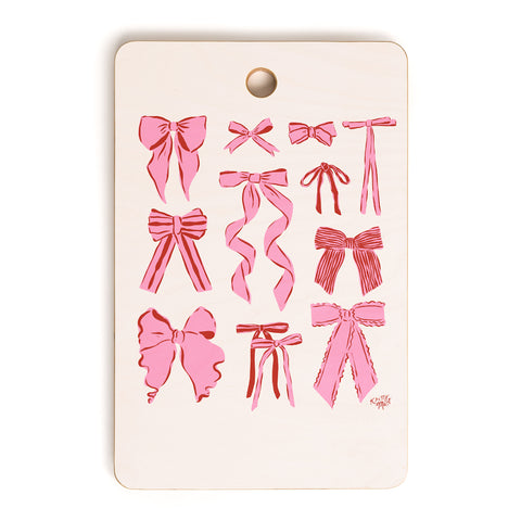 KrissyMast Bows in red and pink Cutting Board Rectangle