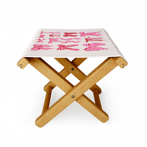 KrissyMast Bows in red and pink Folding Stool
