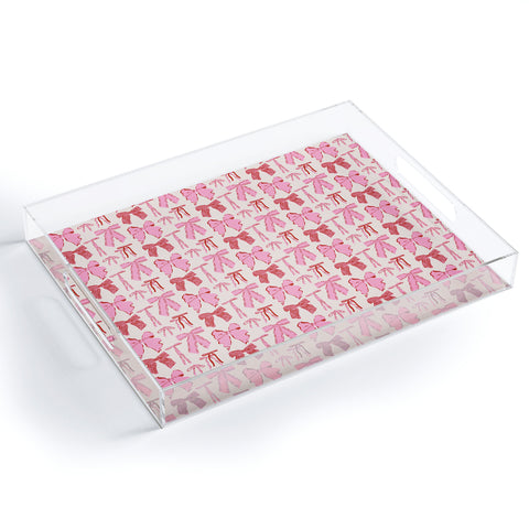 KrissyMast Bows in red and pink Acrylic Tray