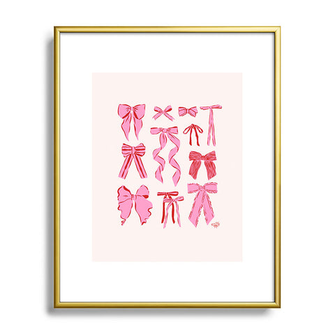 KrissyMast Bows in red and pink Metal Framed Art Print
