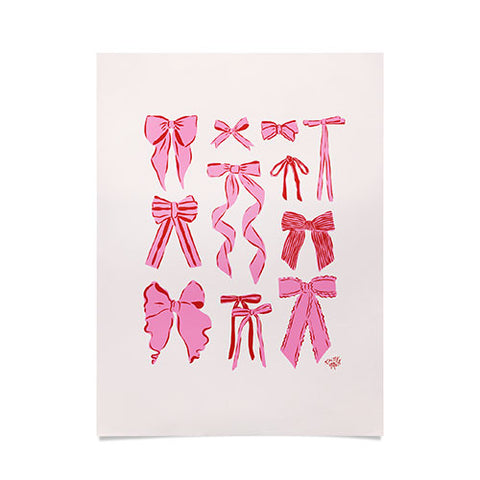 KrissyMast Bows in red and pink Poster