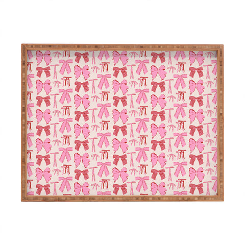 KrissyMast Bows in red and pink Rectangular Tray