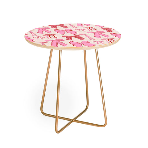 KrissyMast Bows in red and pink Round Side Table