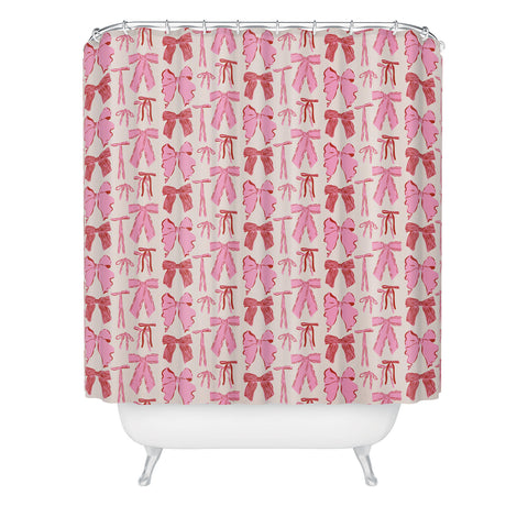 KrissyMast Bows in red and pink Shower Curtain