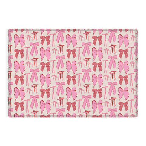 KrissyMast Bows in red and pink Outdoor Rug