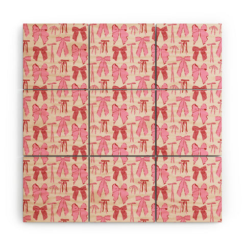 KrissyMast Bows in red and pink Wood Wall Mural