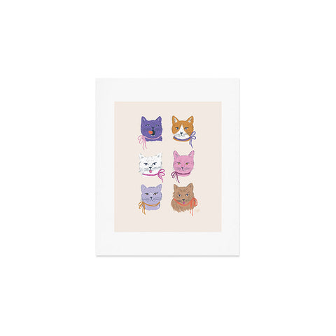 KrissyMast Cats in Purple and Brown Art Print