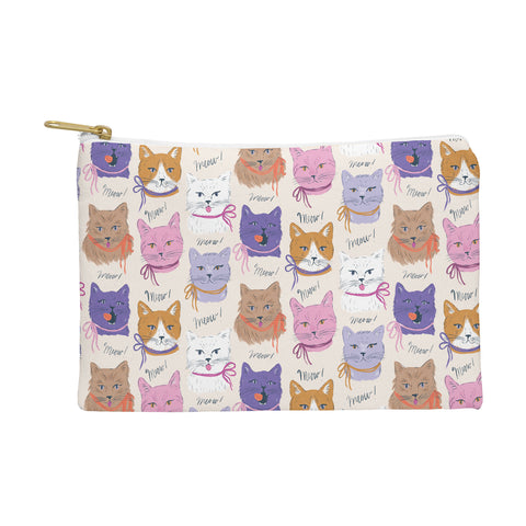 KrissyMast Cats in Purple and Brown Pouch