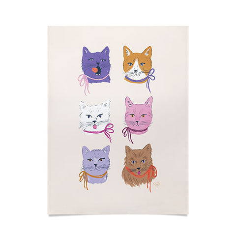 KrissyMast Cats in Purple and Brown Poster