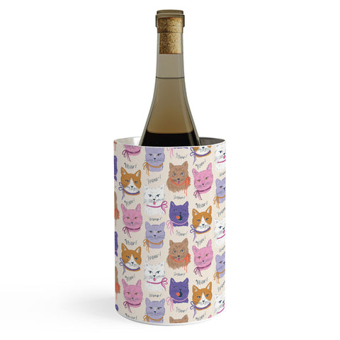 KrissyMast Cats in Purple and Brown Wine Chiller