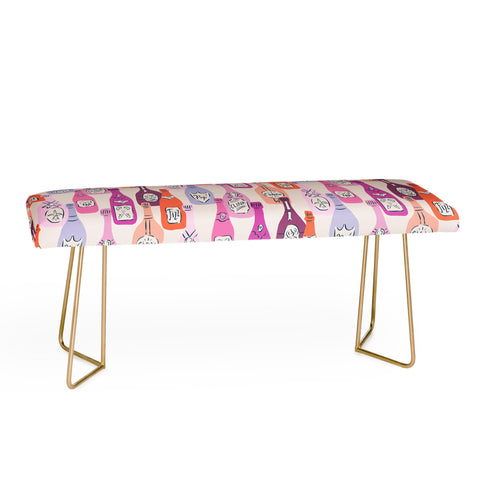 KrissyMast Champagne Bottles on Shelf Bench