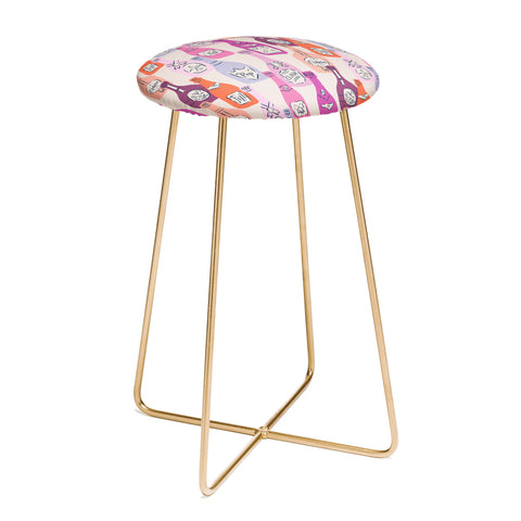 KrissyMast Champagne Bottles on Shelf Counter Stool