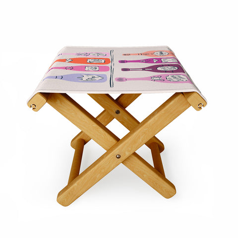 KrissyMast Champagne Bottles on Shelf Folding Stool