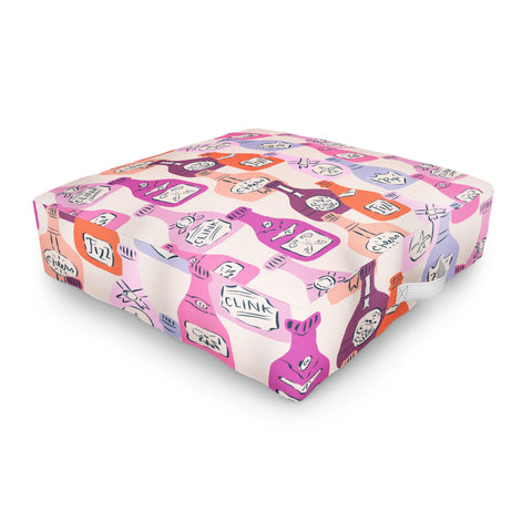 KrissyMast Champagne Bottles on Shelf Outdoor Floor Cushion