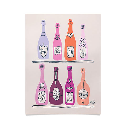 KrissyMast Champagne Bottles on Shelf Poster