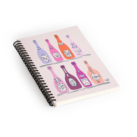 KrissyMast Champagne Bottles on Shelf Spiral Notebook