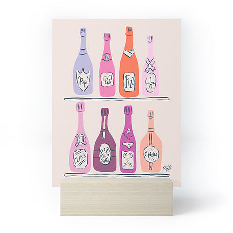 KrissyMast Champagne Bottles on Shelf Mini Art Print