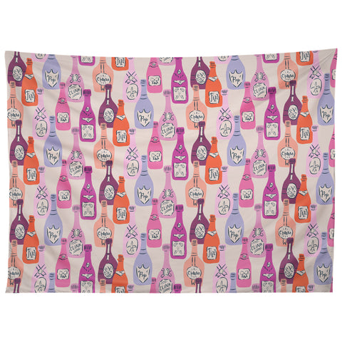 KrissyMast Champagne Bottles on Shelf Tapestry