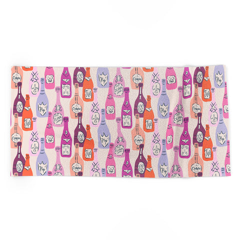 KrissyMast Champagne Bottles on Shelf Beach Towel