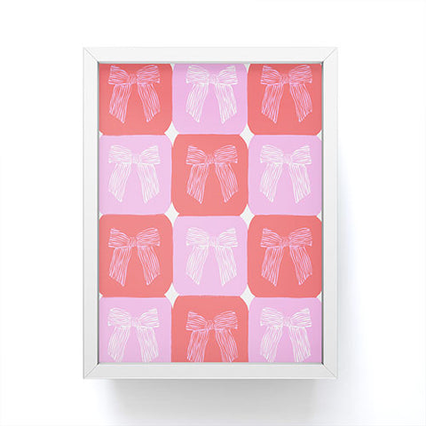 KrissyMast Checkerboard Bows in Pink Framed Mini Art Print