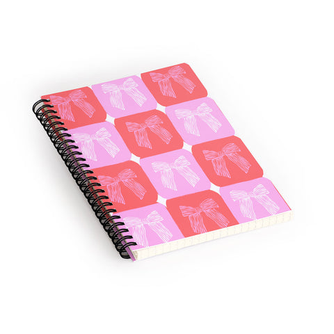 KrissyMast Checkerboard Bows in Pink Spiral Notebook
