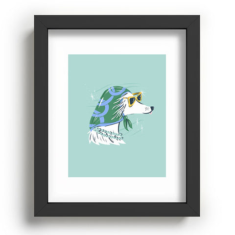 KrissyMast Chic Afghan Hound Dog Illustra Recessed Framing Rectangle