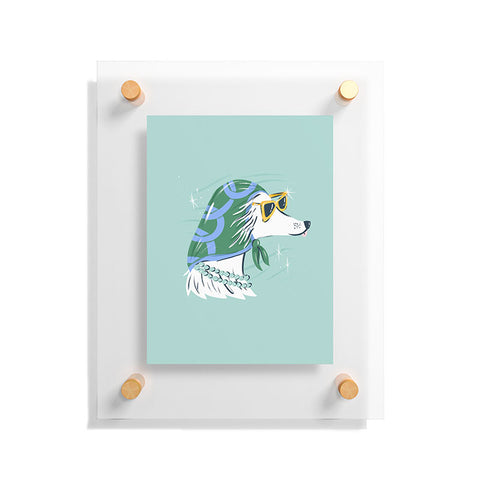 KrissyMast Chic Afghan Hound Dog Illustra Floating Acrylic Print