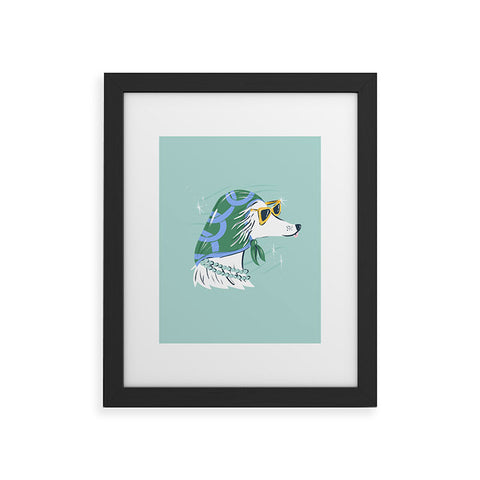 KrissyMast Chic Afghan Hound Dog Illustra Framed Art Print