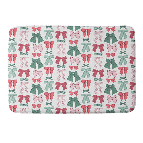KrissyMast Christmas Bows I Memory Foam Bath Mat