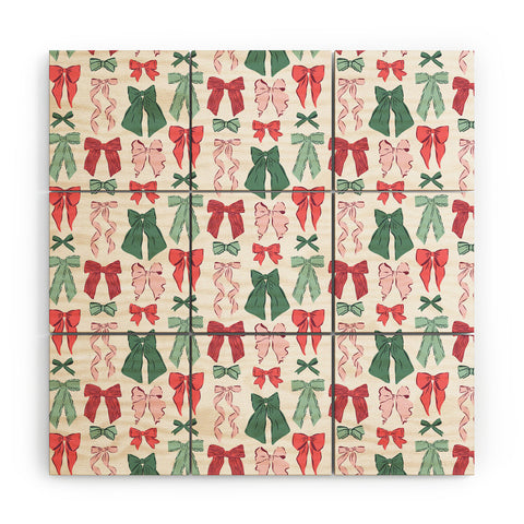 KrissyMast Christmas Bows I Wood Wall Mural