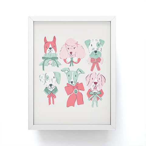 KrissyMast Christmas Dogs Portrait Framed Mini Art Print