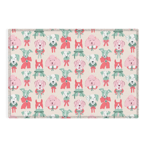 KrissyMast Christmas Dogs Portrait Outdoor Rug