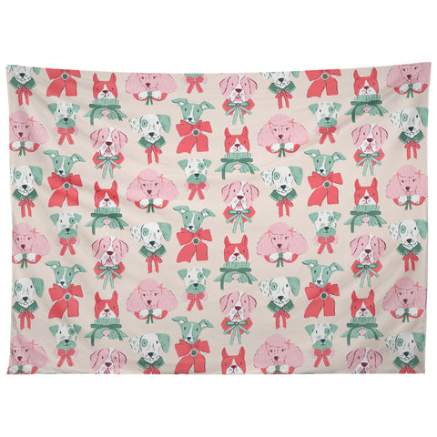 KrissyMast Christmas Dogs Portrait Tapestry
