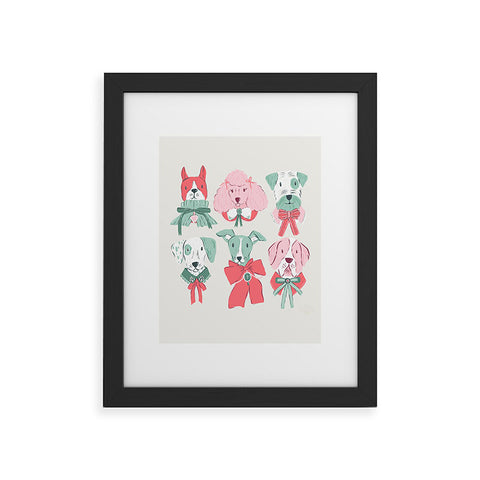 KrissyMast Christmas Dogs Portrait Framed Art Print