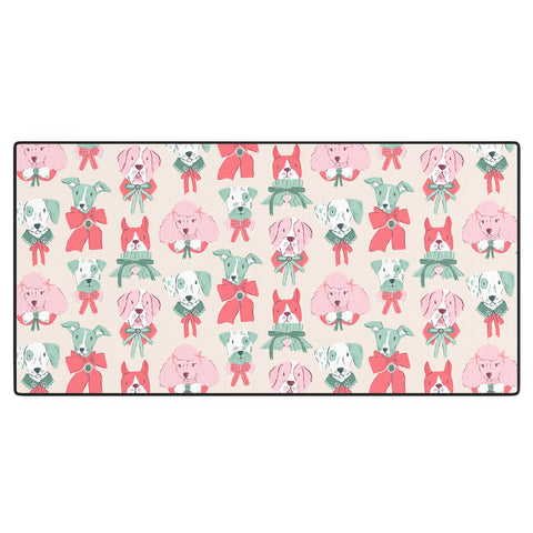 KrissyMast Christmas Dogs Portrait Desk Mat