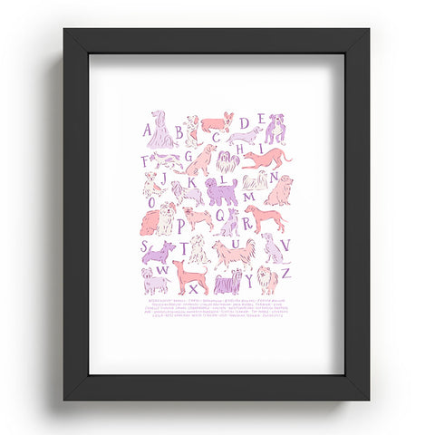 KrissyMast Dogs ABC Alphabet Print Recessed Framing Rectangle